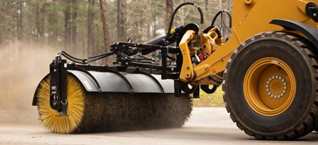 CAT broom attachment for rental caterpillar eltrak