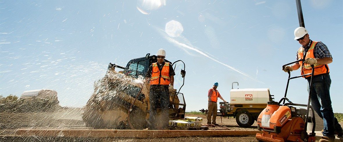 Equipment being used in hot weather
