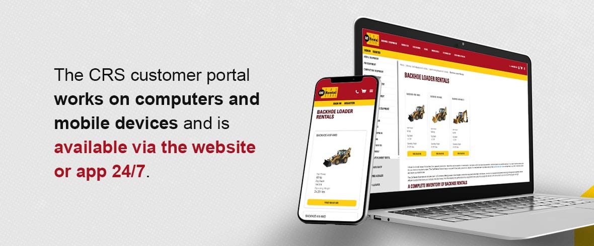 The CRS customer portal works on computers and mobile devices and is available via the website or app 24/7.