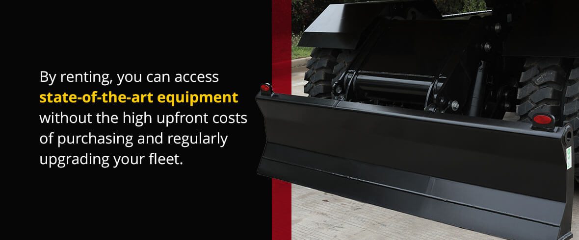 By renting, you can access state-of-the-art equipment without the high upfront costs of purchasing and regularly upgrading your fleet.
