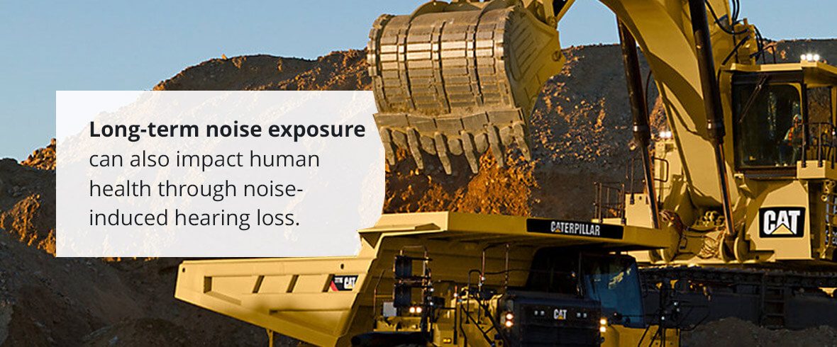 Long-term noise exposure can also impact human health through noise-induced hearing loss.