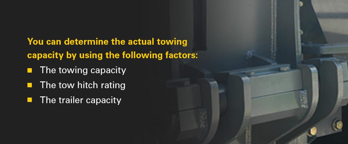 You can determine the actual towing capacity by using the following factors: