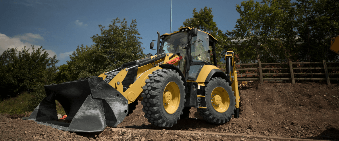 Cat rental equipment on job site